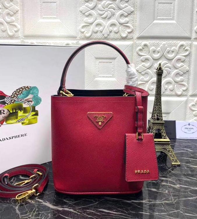 Prada Embossed Bucket Bag