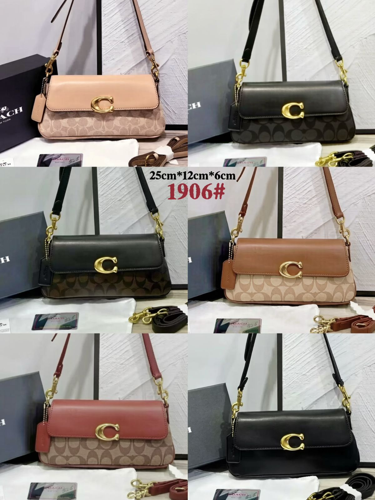Coach style women's shoulder bags available in multiple colours