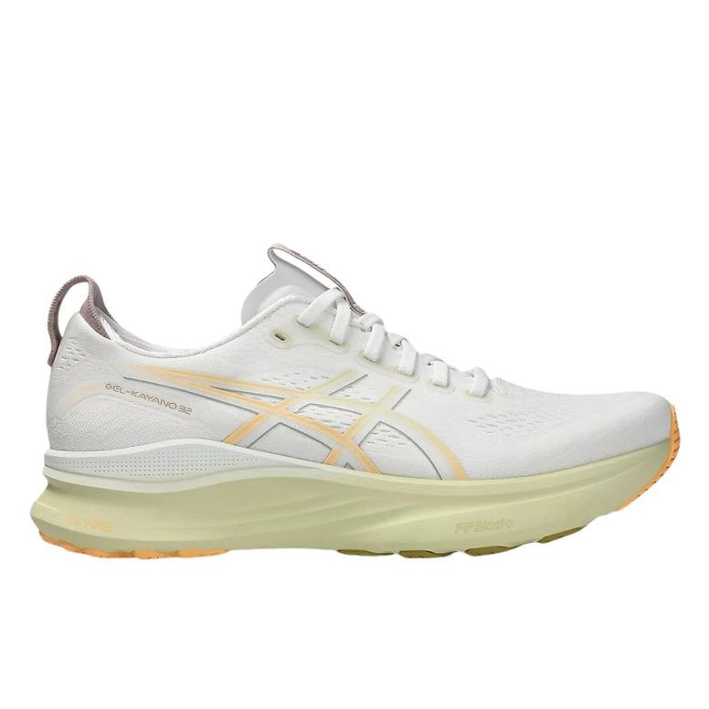 ASICS GEL-KAYANO cream and yellow sneakers side view