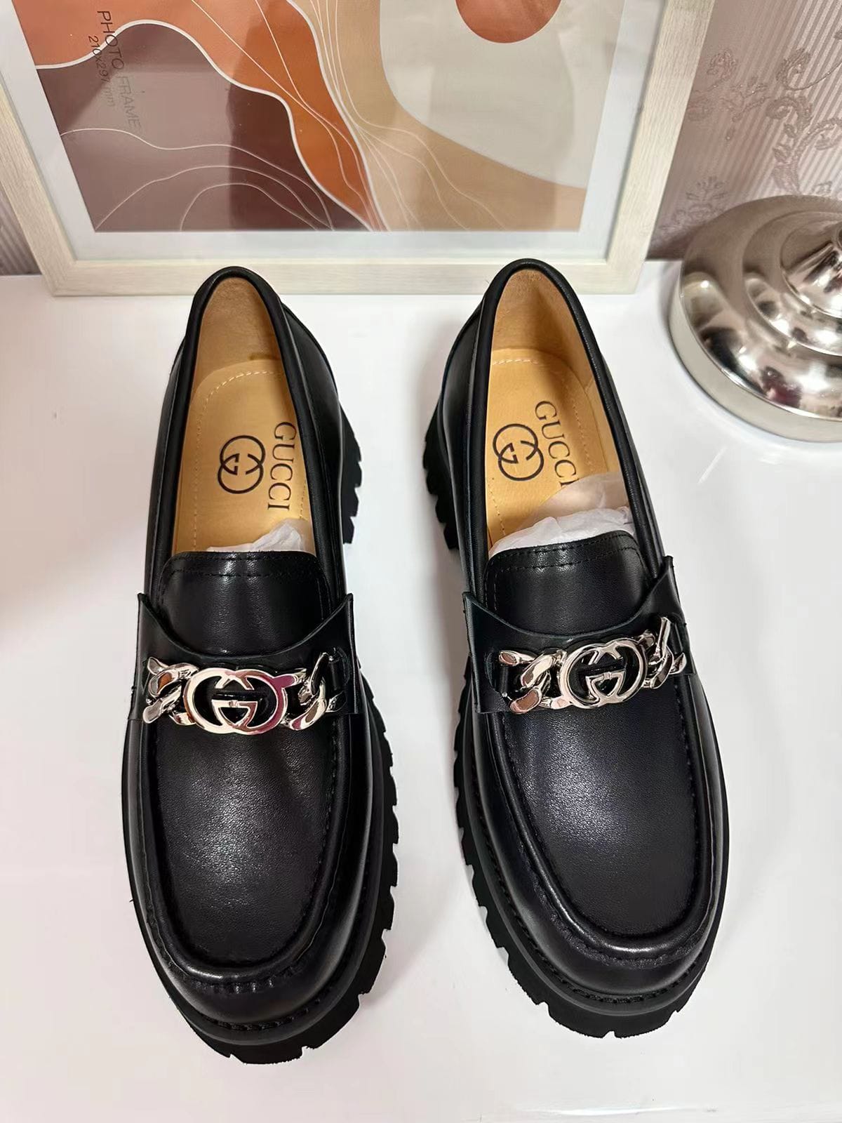 formal dress gucci shoes Gucci men's black leather lace-up formal shoes with brand logo