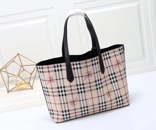 Burberry Reversible Haymarket Tote Bag