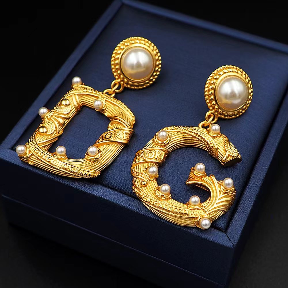 Dolce & Gabbana Pearl-Post DG Earrings - Aone Brands Dubai