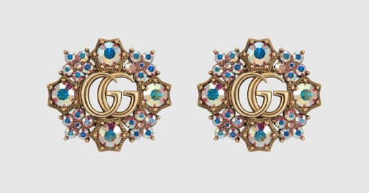 GUCCI Crystal Flowers Earrings