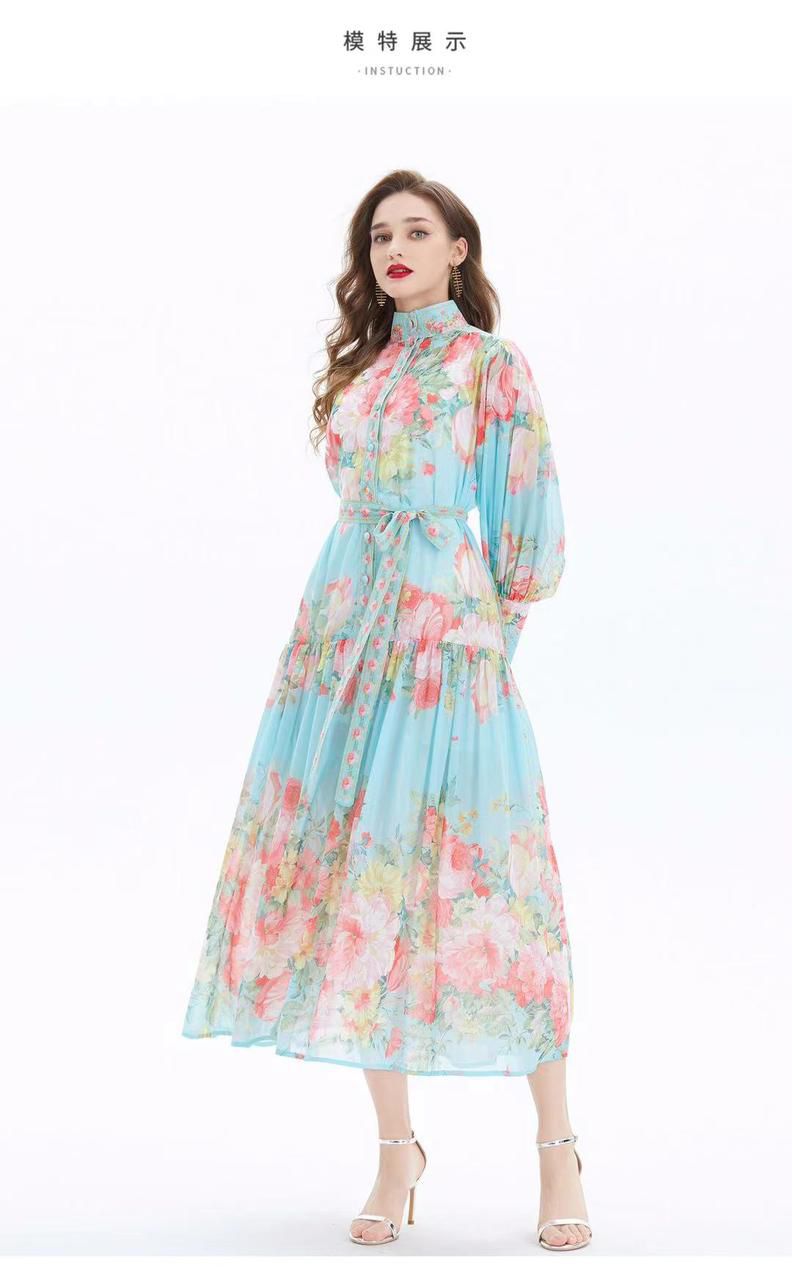 Kaleidoscope Tubular Midi Dress Swirl Floral