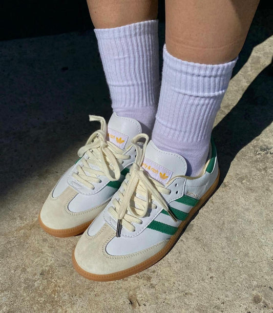 Adidas Samba OG Cloud White Collegiate Green gum sneakers at Aone Brands Dubai