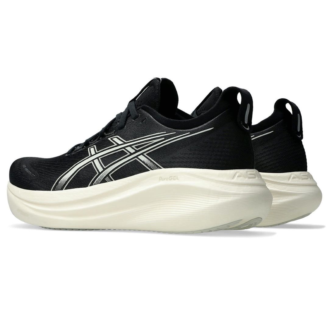 Pair of ASICS GLIDERIDE MAX Black Oatmeal running shoes