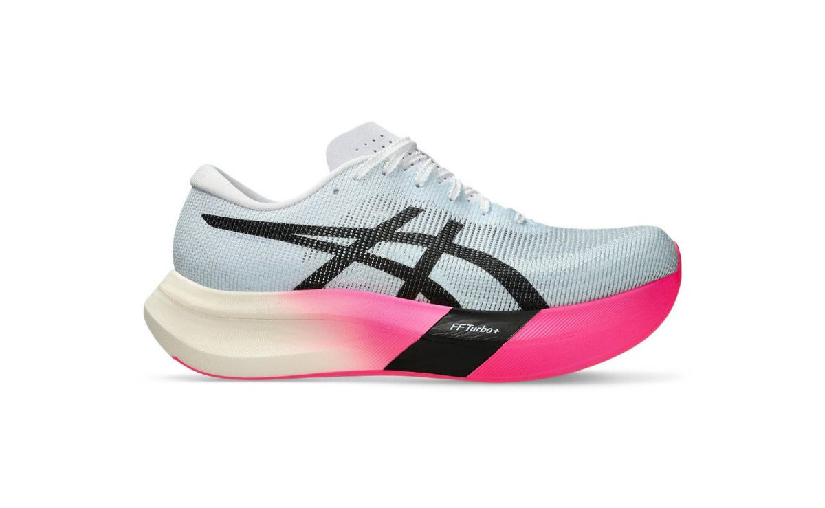 ASICS white black and pink sneaker side profile