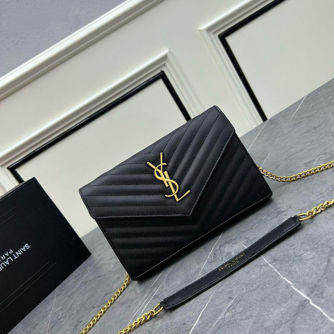 Red quilted YSL style shoulder bag for women