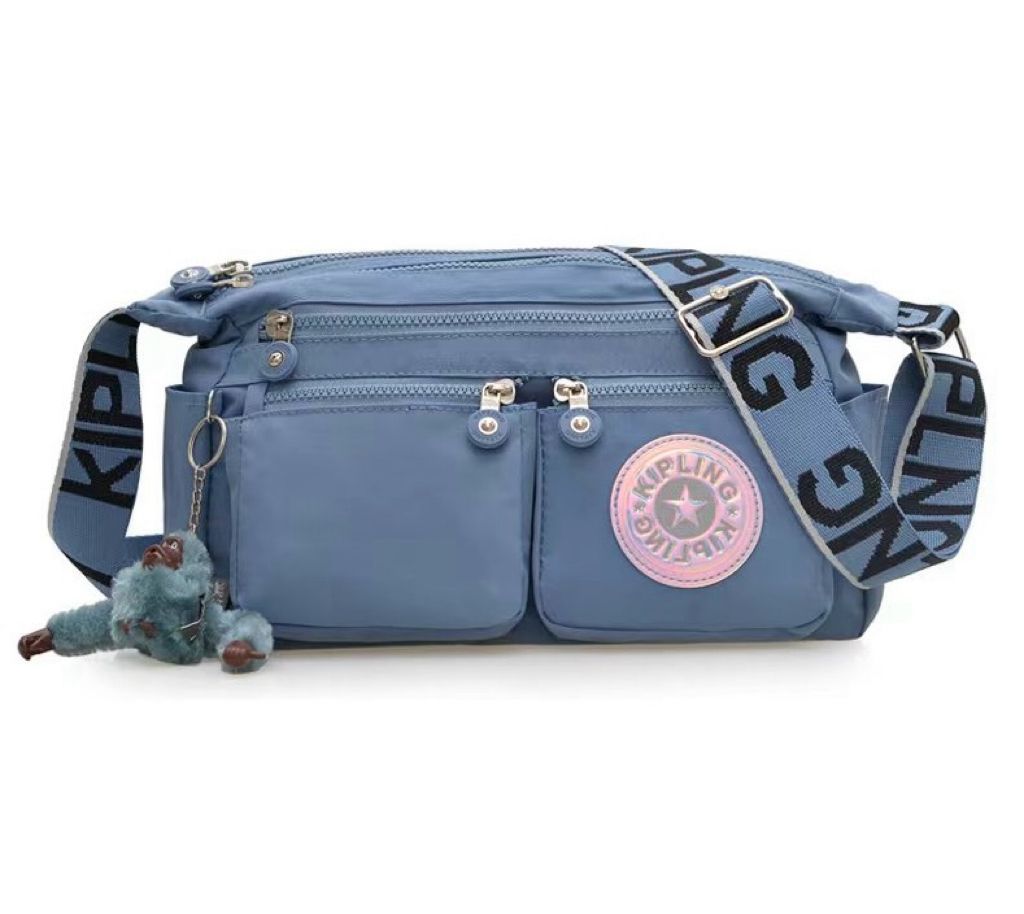 Blue Kipling style crossbody shoulder bag