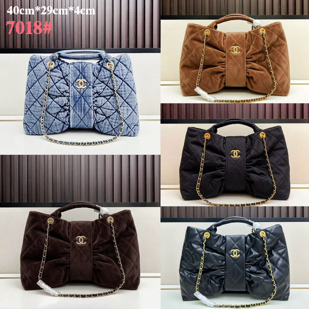 Chanel quilted CC shoulder bags available in multiple colours