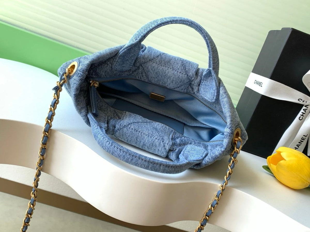 Interior view of Chanel women’s quilted mini handbag
