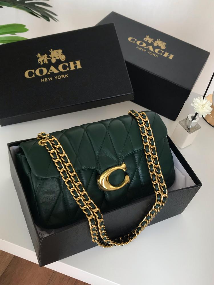 Green Coach women’s quilted chain bag in UAE
