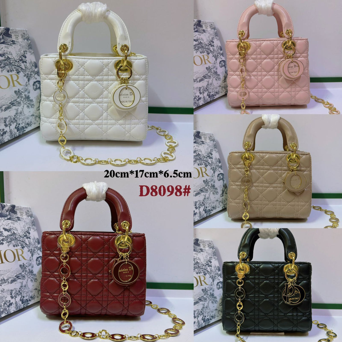 Dior style women's Lady handbag collection at Meya Luxury Brand