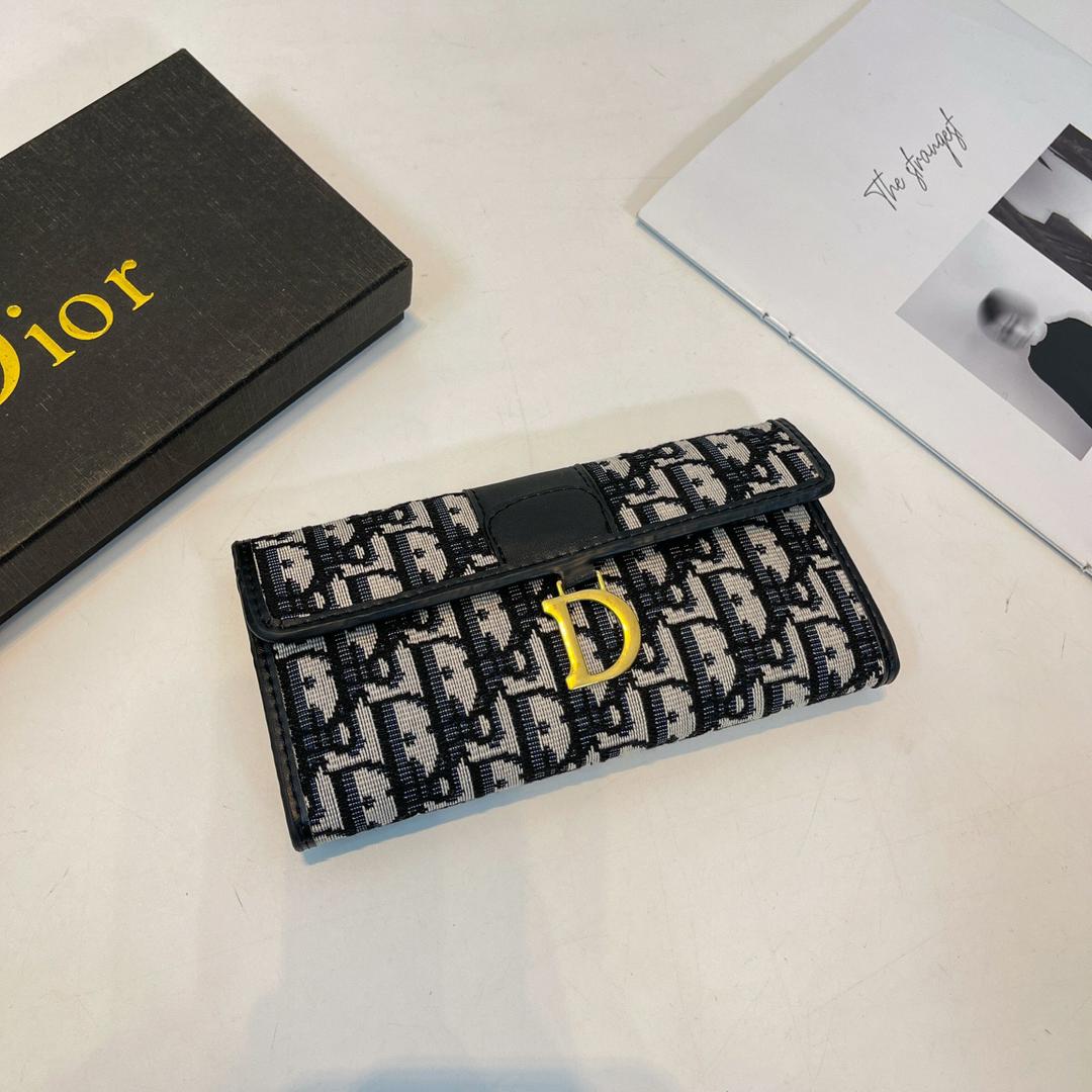 Black patterned Dior women’s wallet