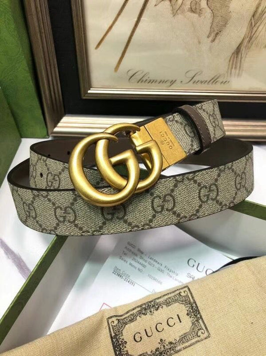 GUCCI Calfskin GG Supreme Monogram Belt - Aone Brands Dubai