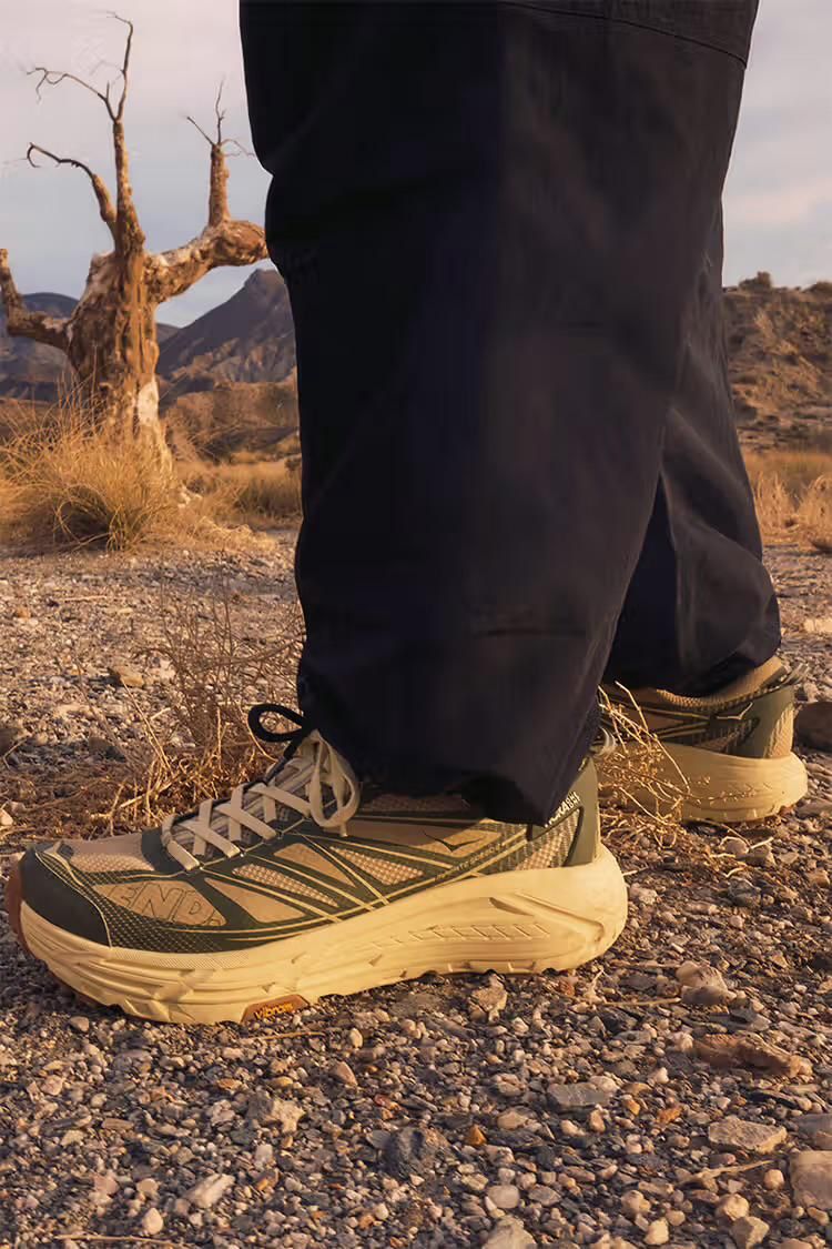 END. x HOKA Mafate Speed 2 Overland unisex sneakers on feet