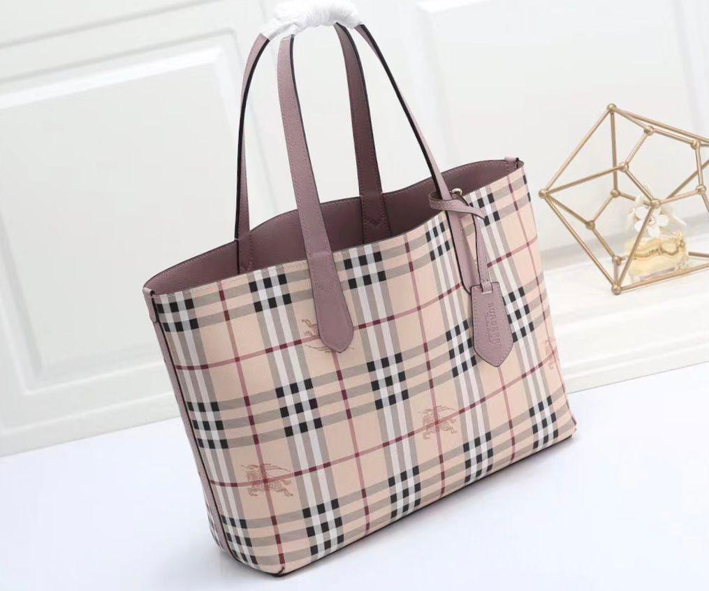 Burberry Reversible Haymarket Tote Bag