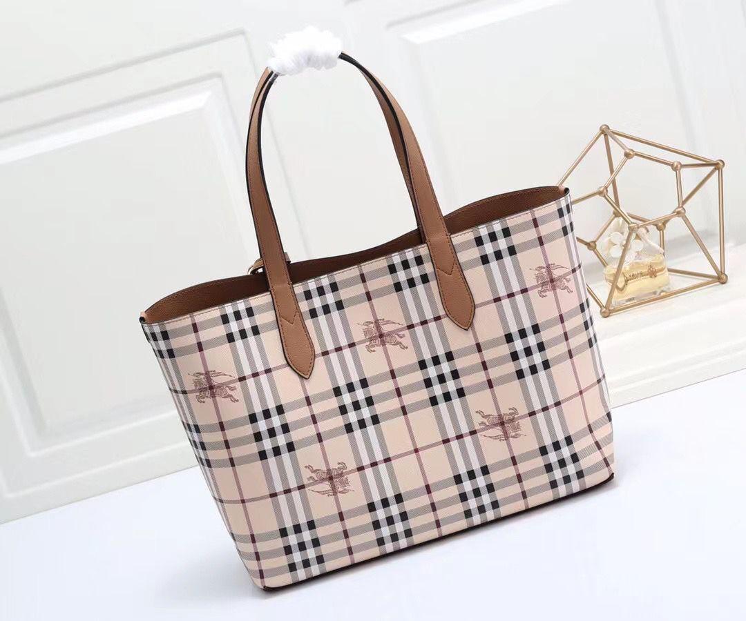 Burberry Reversible Haymarket Tote Bag