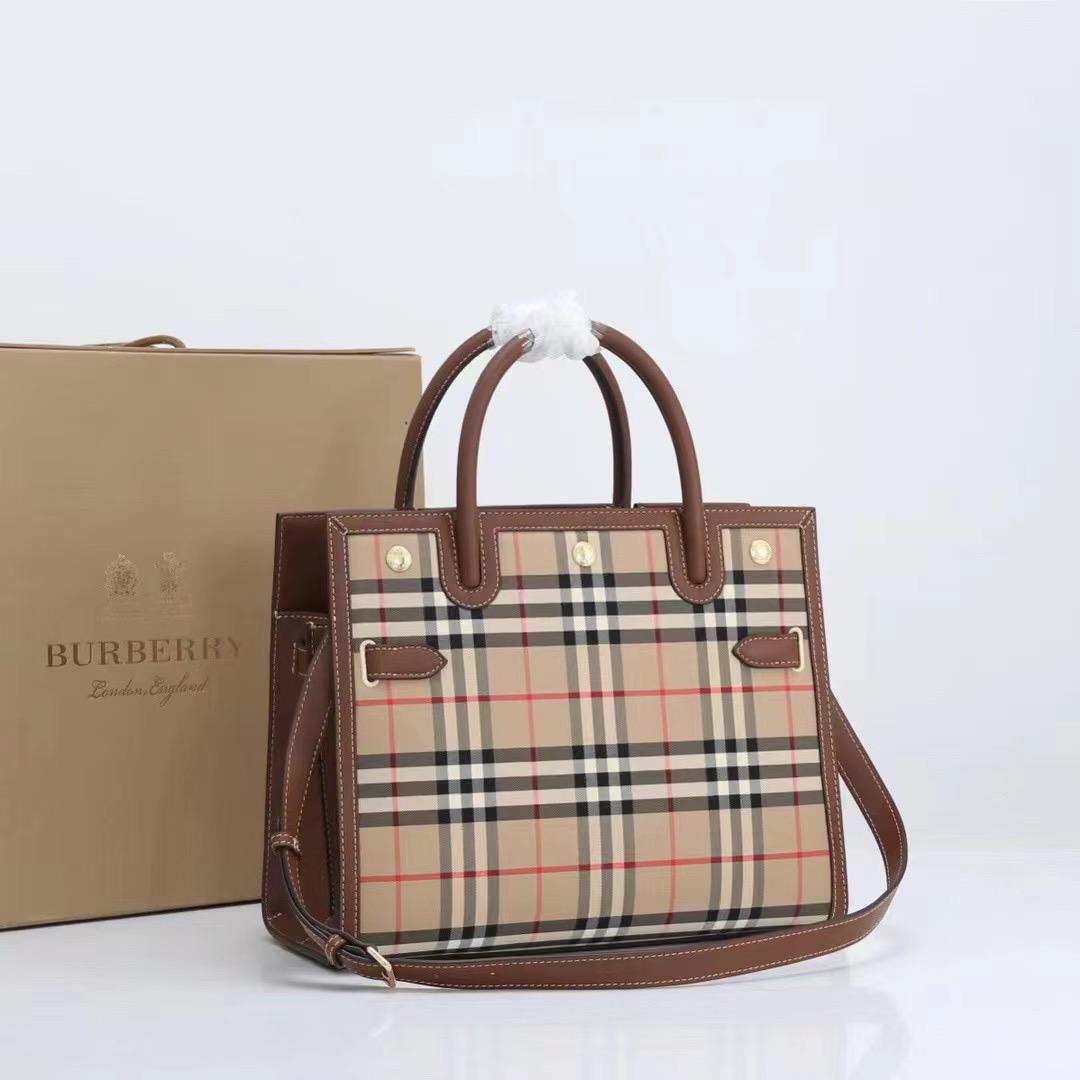 Burberry Vintage Check Top Handle Title Bag