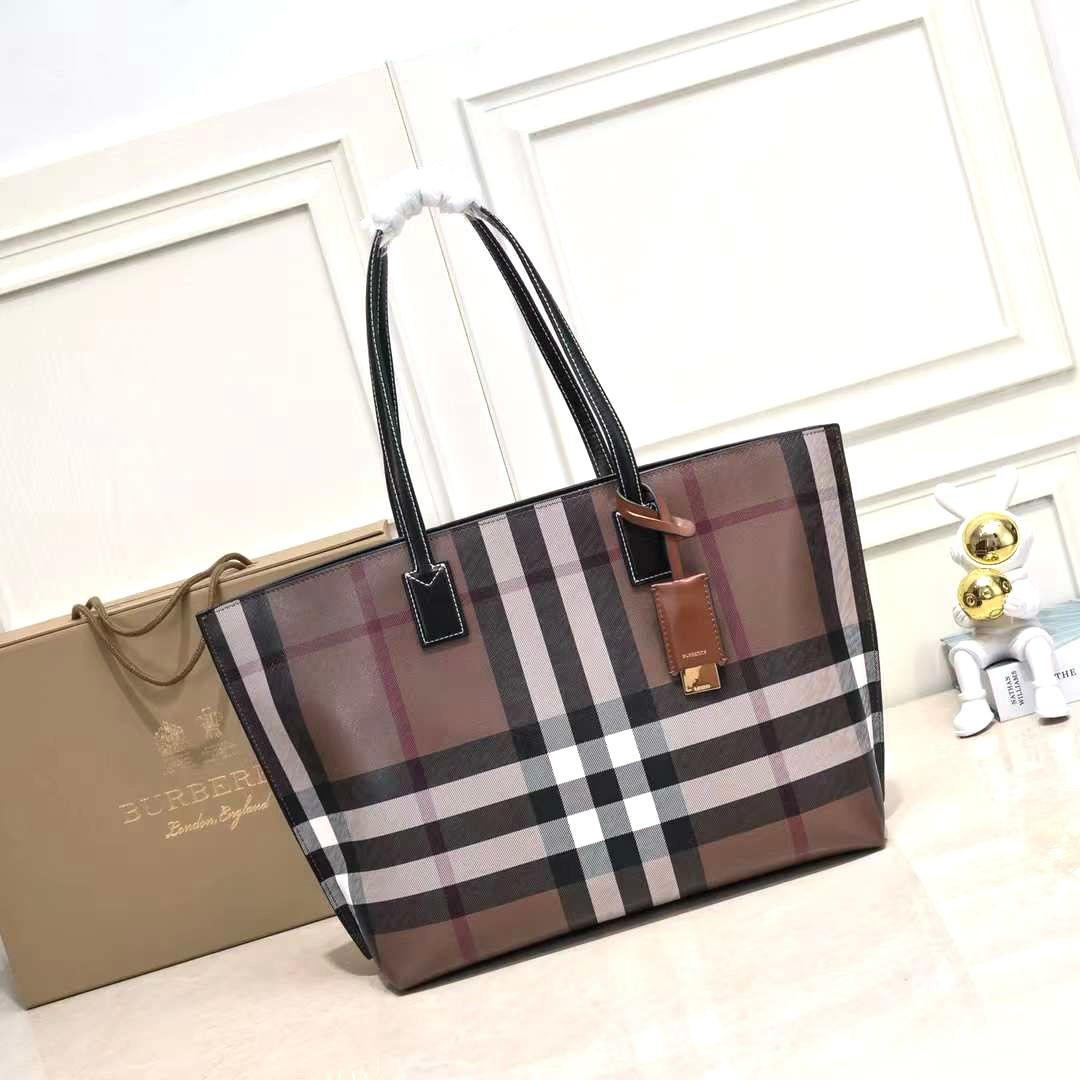 Burberry Women's Check Coated Canvas Bag