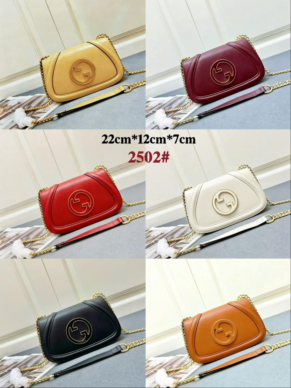 Color variations of Gucci women leather crossbody bag with chain strap