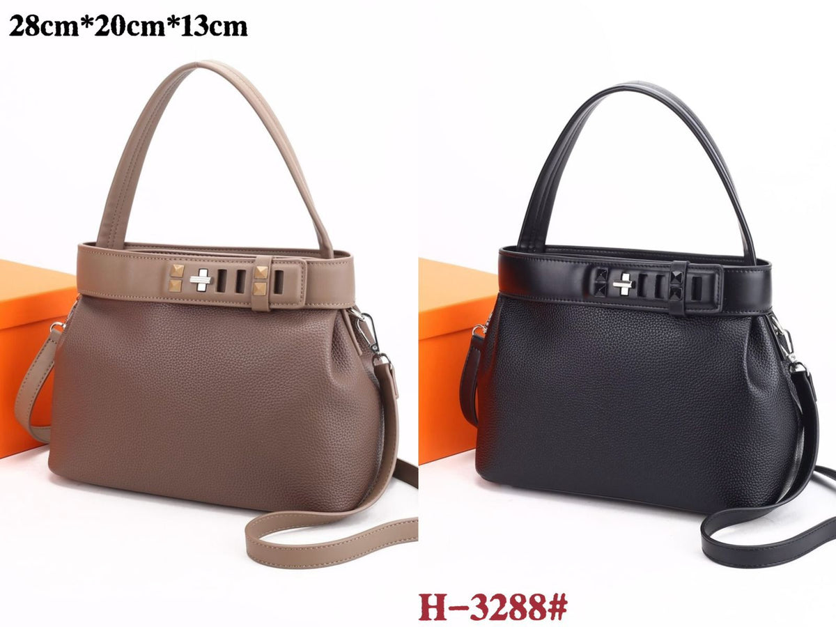 Hermes style women's handbag available in black and brown colors