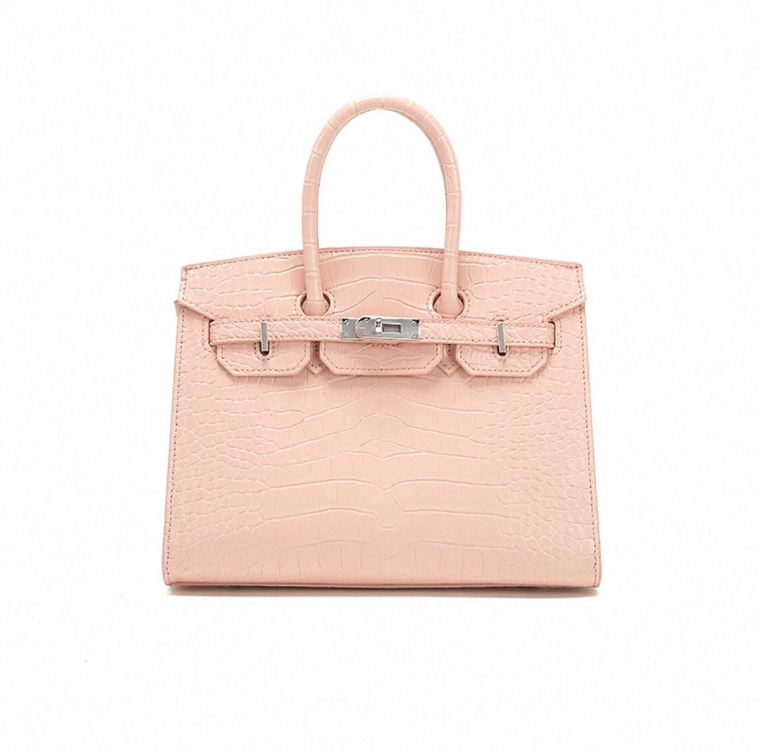 Pink Hermès women’s structured top-handle bag