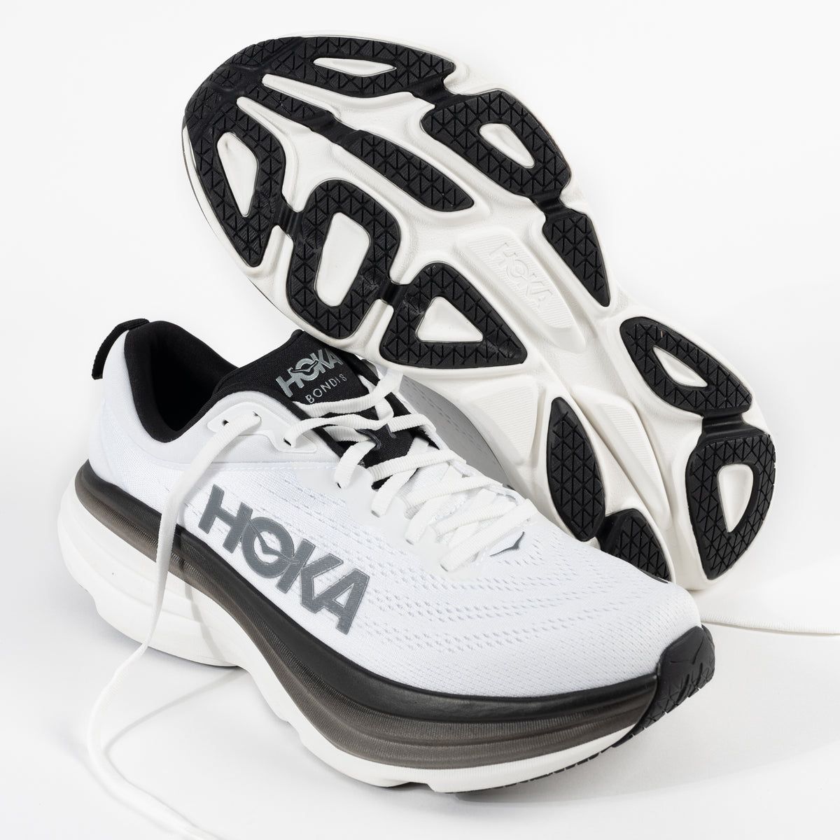 Outsole and side view of HOKA Bondi 9 shoes