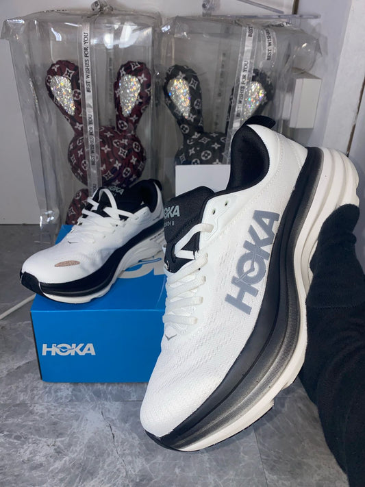 HOKA Bondi 9 White Black running shoes in UAE