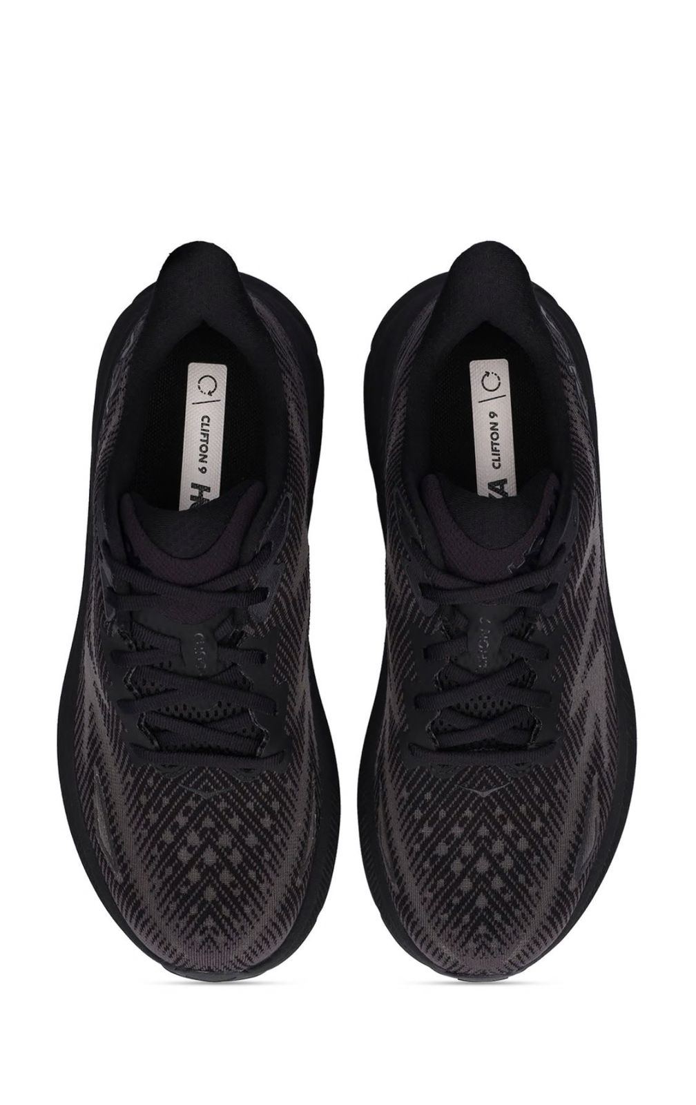 HOKA Clifton 9 black slate sneakers top view
