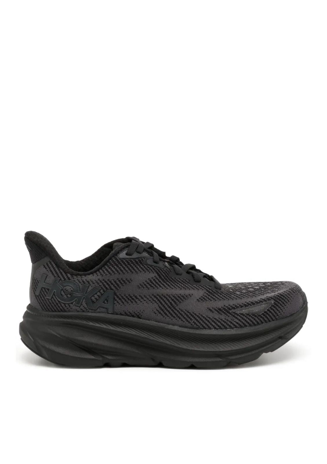 HOKA Clifton 9 black slate sneaker side profile