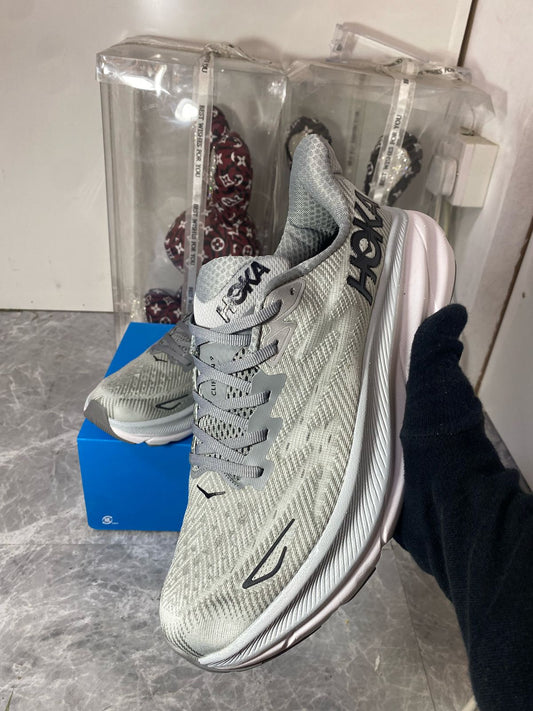 HOKA Clifton 9 Nimbus Cloud White sneakers at Aone Brands Dubai