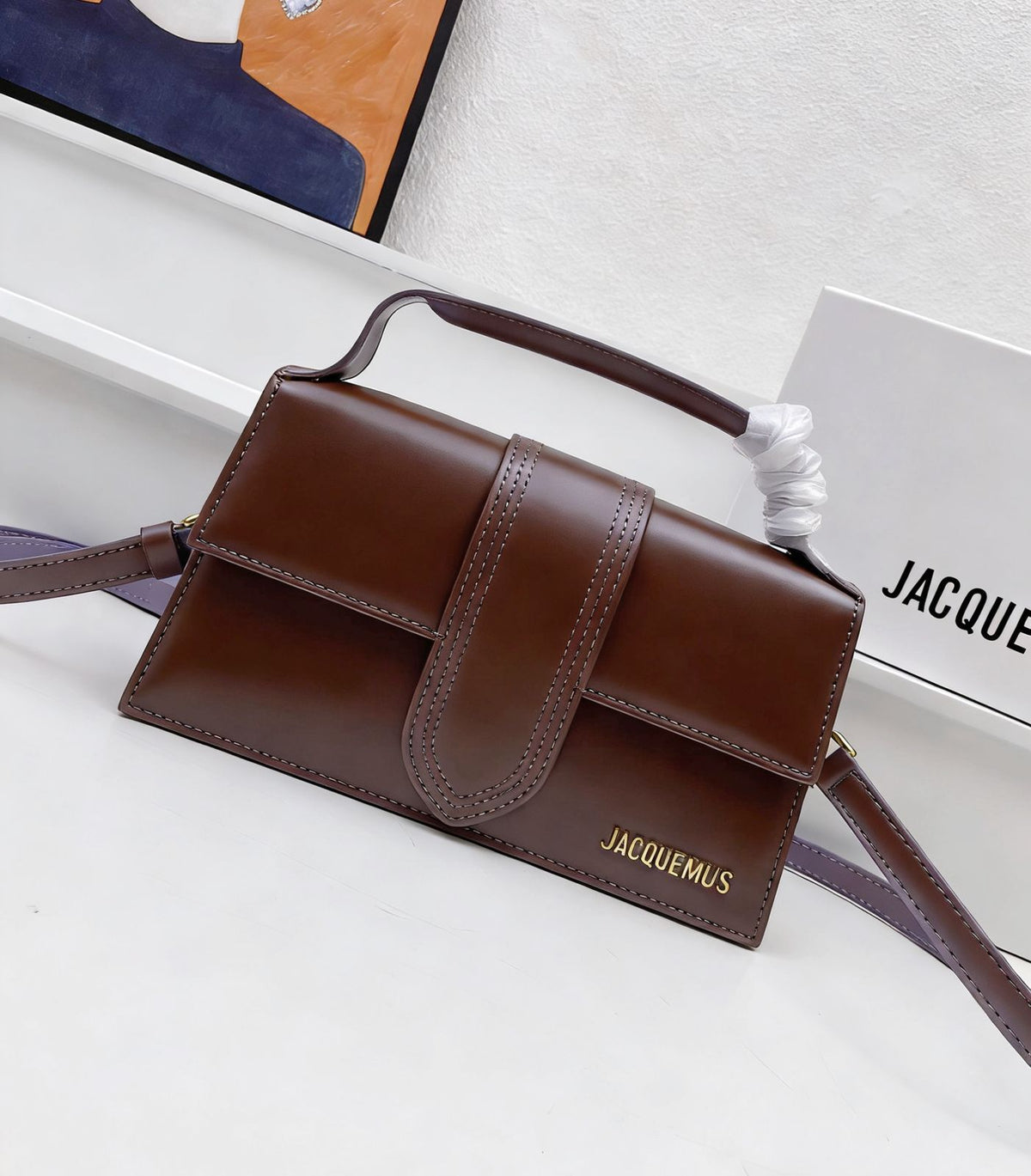 brown mini shoulder bag for women with modern design