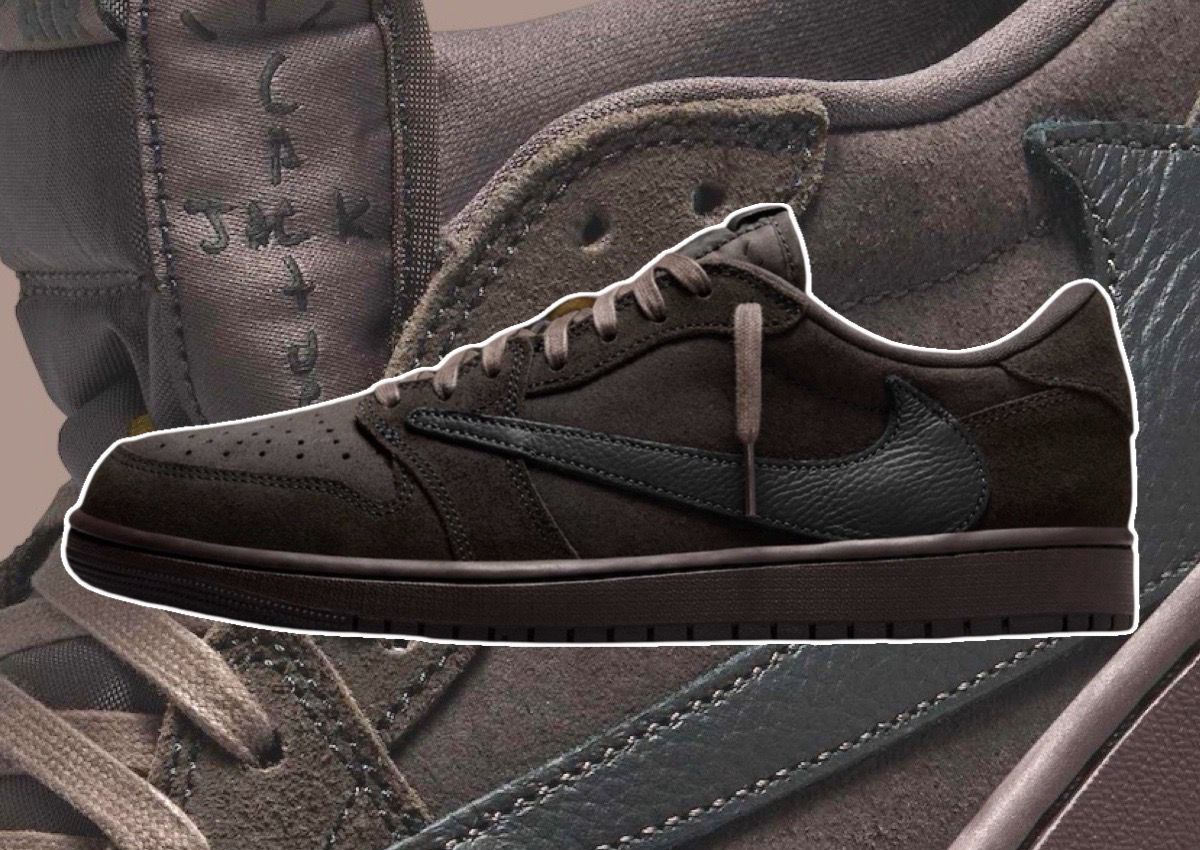 Side view of Jordan 1 Low with reverse Swoosh detail