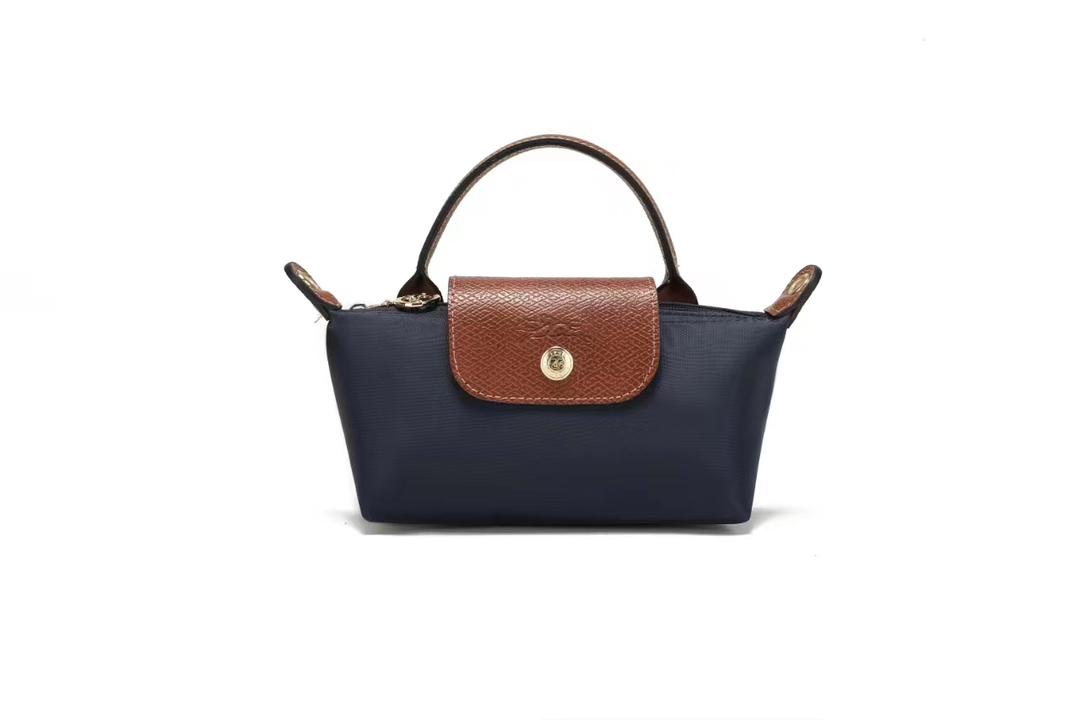 Navy Longchamp women’s mini top-handle bag