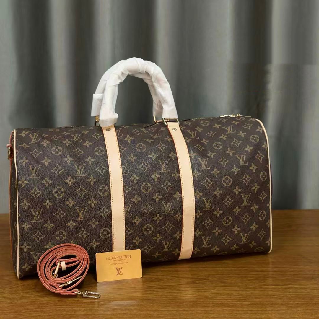 Black monogram travel duffle bag women's handbag style