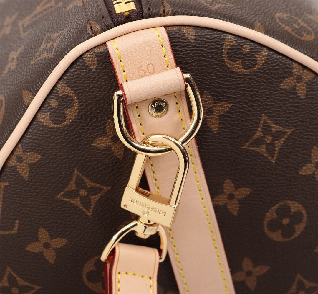 Louis Vuitton monogram travel duffle bag front design view