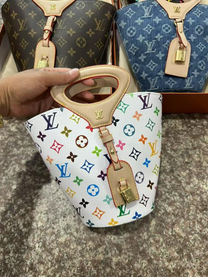 White multicolour Louis Vuitton mini top-handle bag