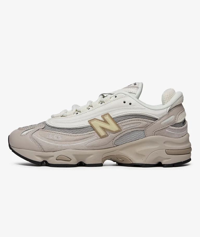 Side profile of New Balance 1000 Sea Salt sneaker