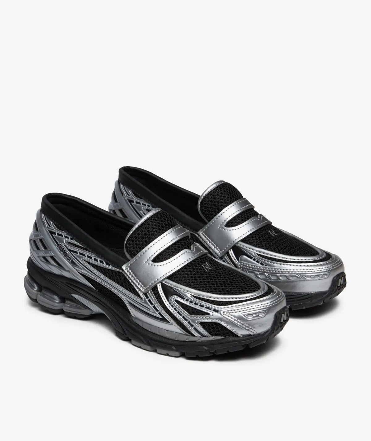 New Balance 1906L silver black sneaker loafers pair view