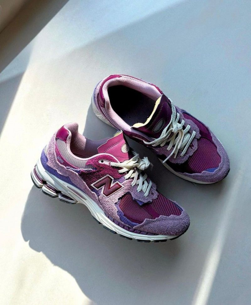 New Balance 2002R pink purple sneakers top view