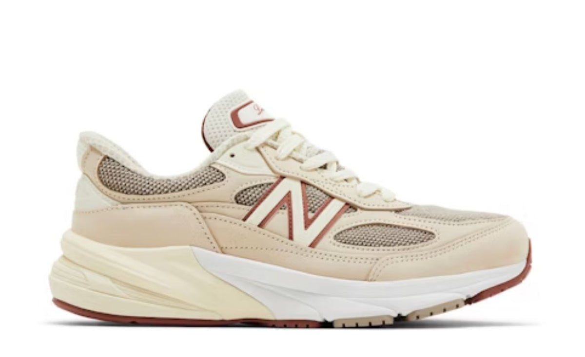 Side profile of beige New Balance chunky sneaker