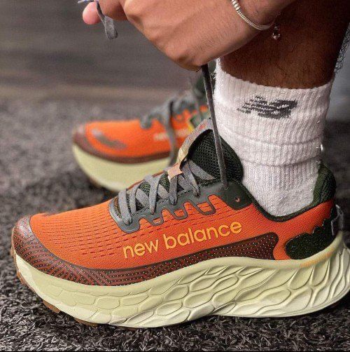New Balance Fresh Foam X Hierro v7 orange olive trail running shoes