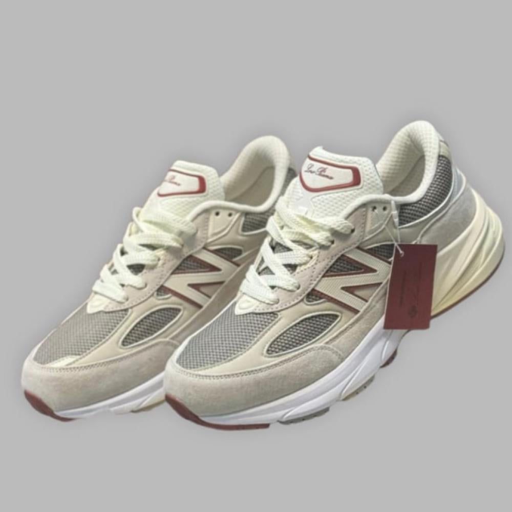 Pair of neutral-coloured New Balance chunky sneakers