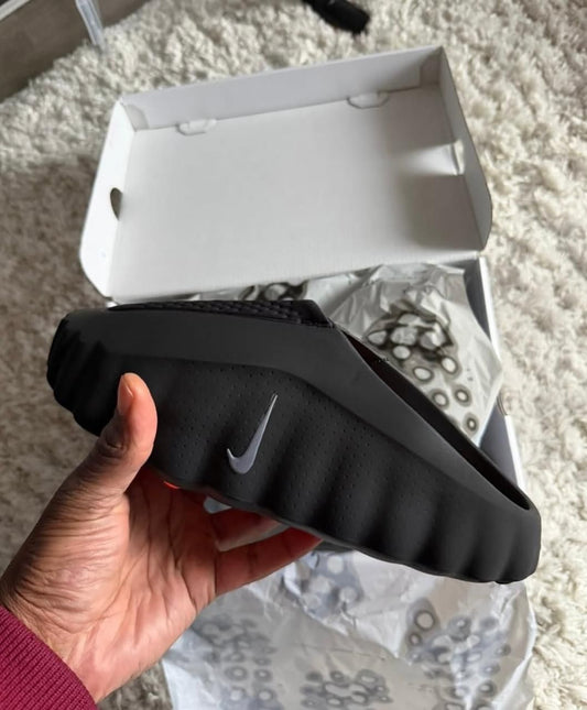 Nike Mind 001 Black Hyper Crimson mules at Aone Brands Dubai