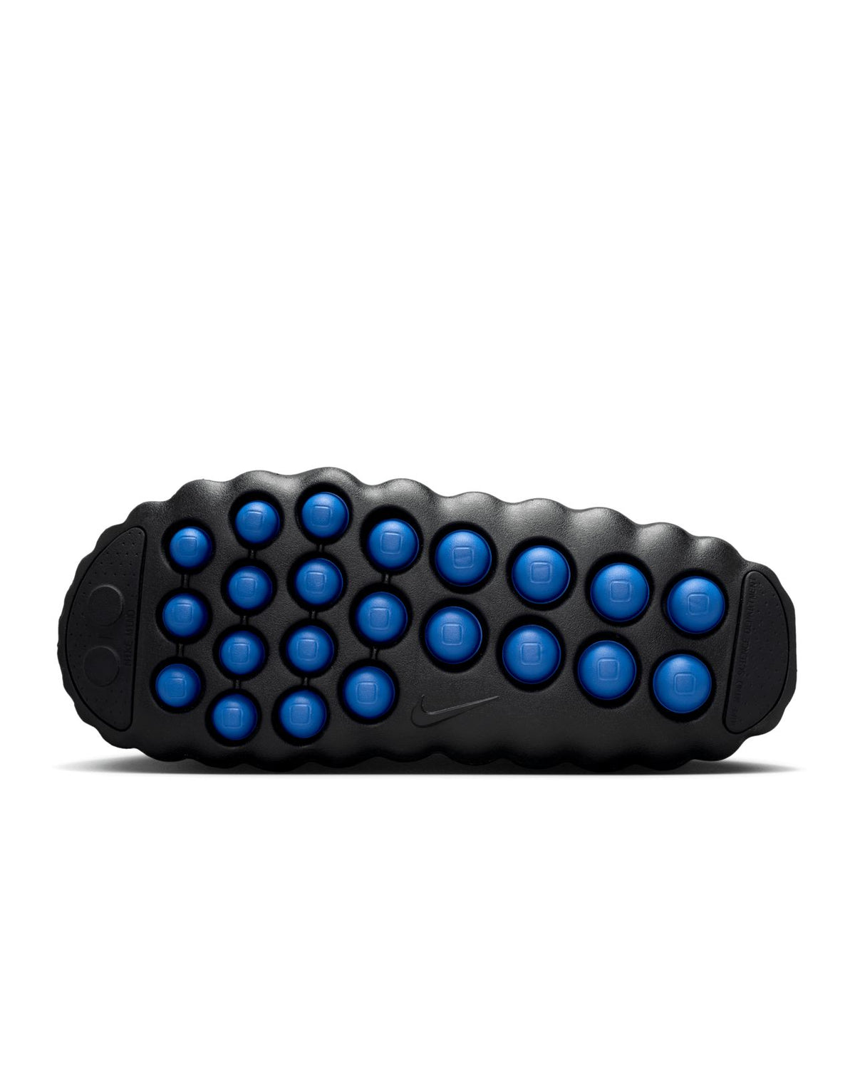 Blue articulated foam nodes under Nike Mind 001 mules