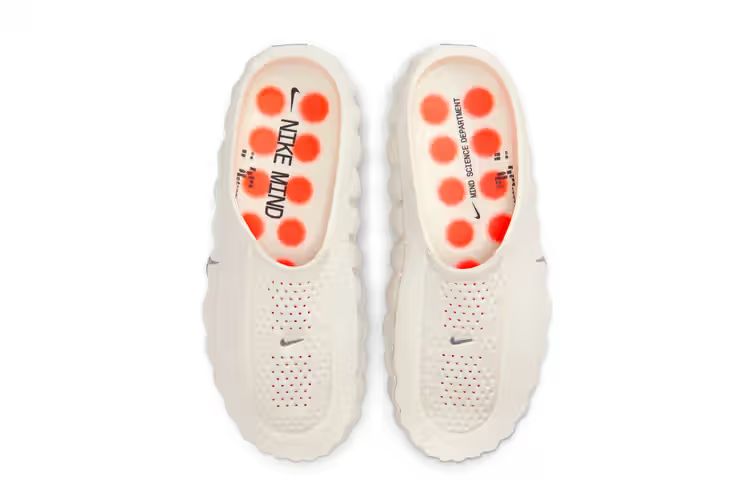Speed Red articulated foam nodes inside Nike Mind 001 mules