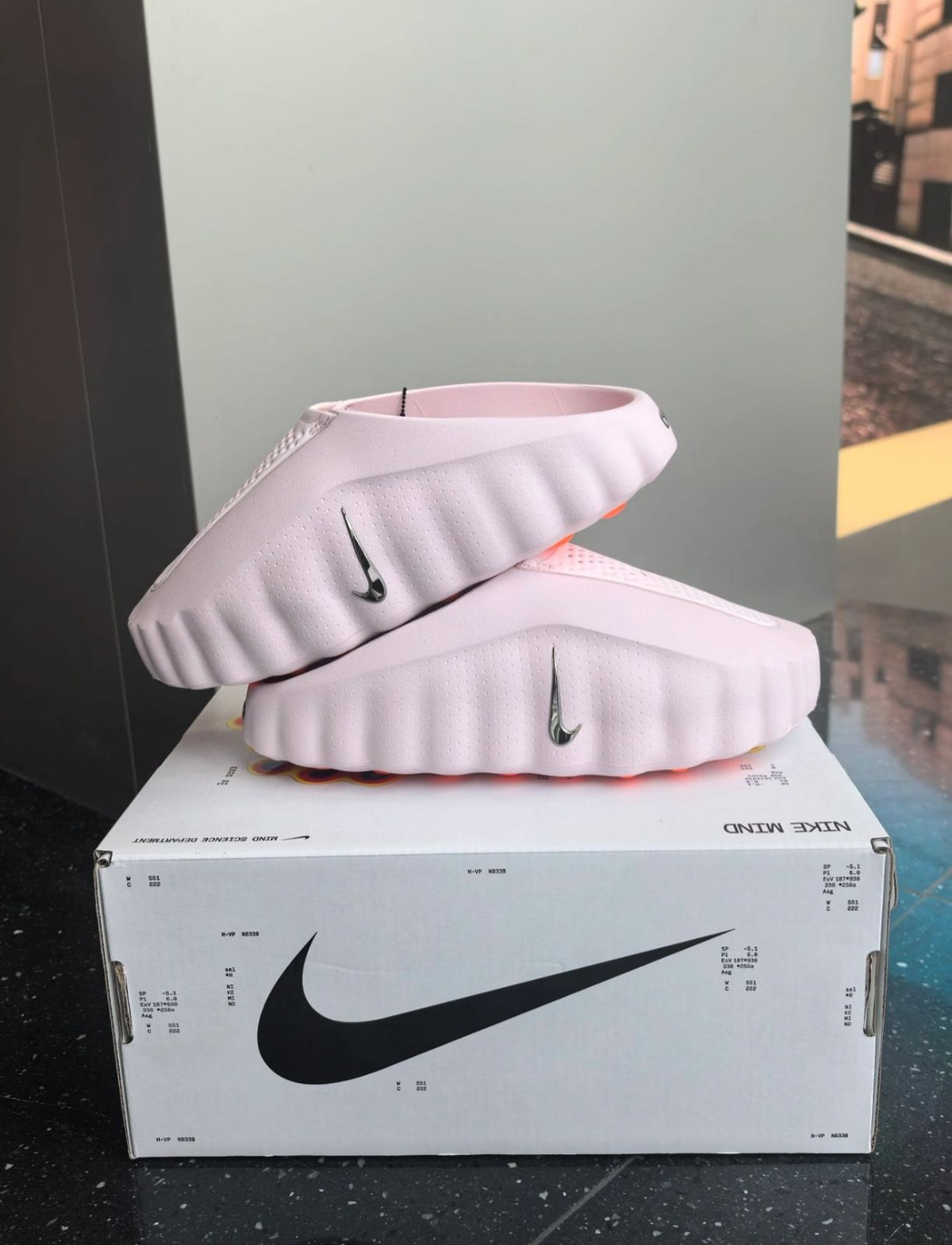 Nike Mind 001 Pink Smoke women's mules at Aone Brands Dubai