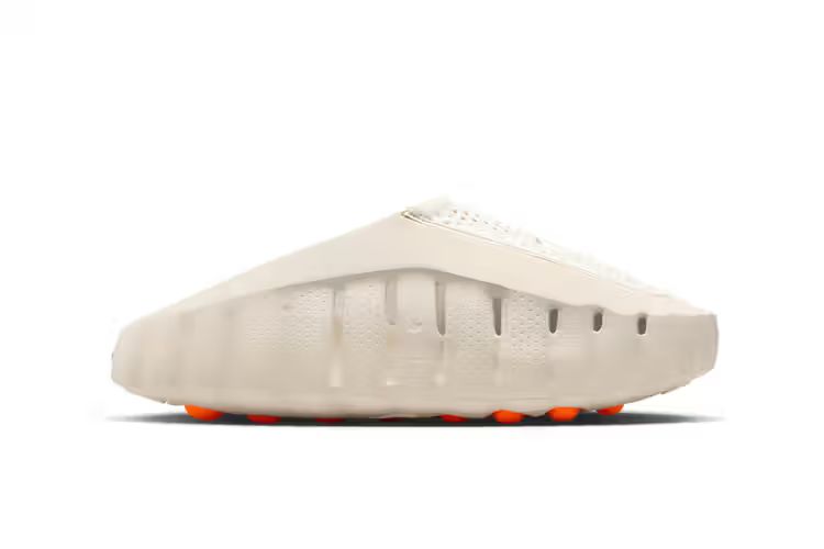 Side view of Nike Mind 001 White pregame mule