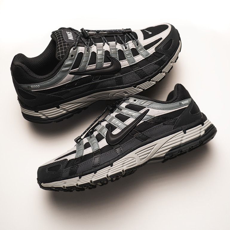 Nike P-6000 black Cool Grey sneakers pair view